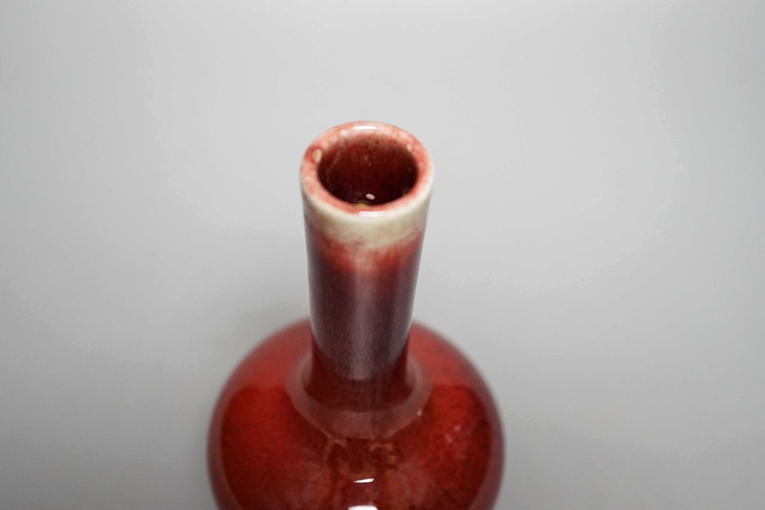 A Chinese sang de boeuf glazed vase 17cm